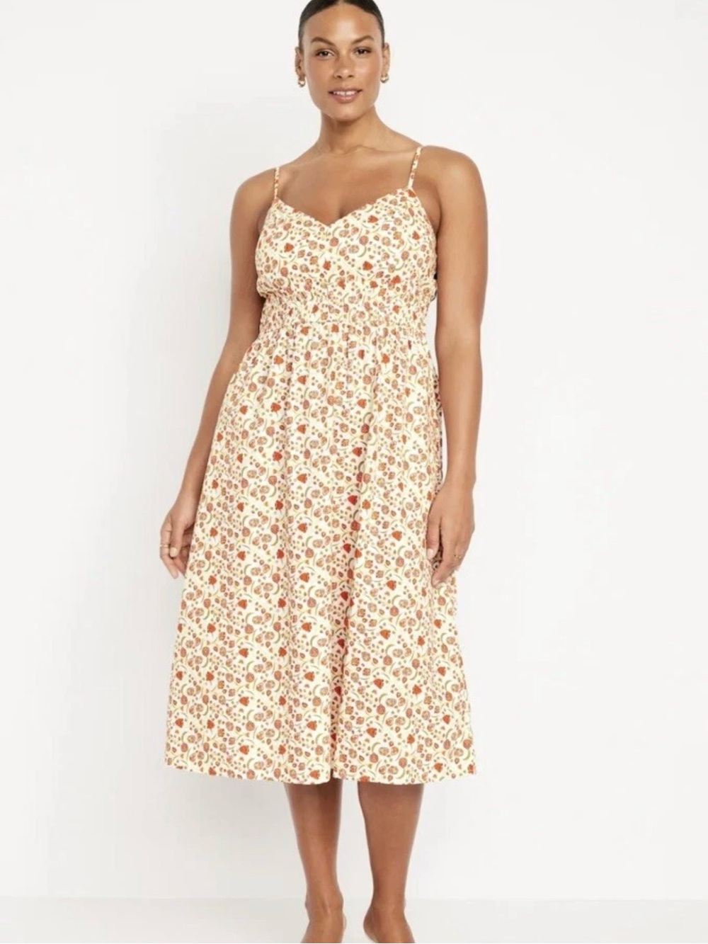 Old Navy Waist-Defined Cami Midi Dress (Size L)